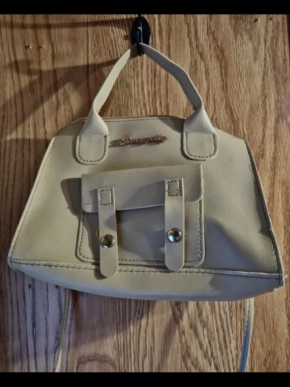 Cream Crossbody Satchel - Women's Handbag